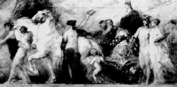 Triumphzug Der Mannheimia Oil Painting by Ferdinand Keller