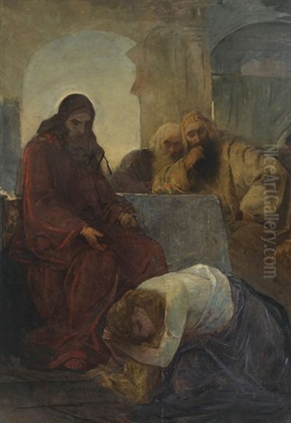 Jessu And His Disciples Oil Painting by Friedrich von Keller