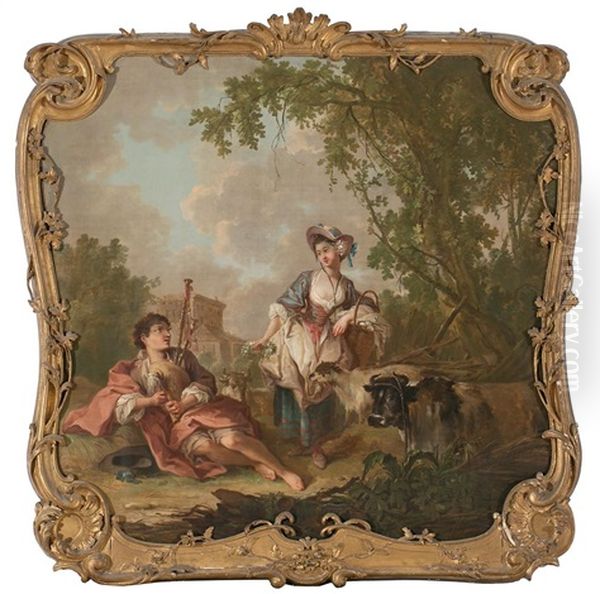 Escena Pastoril Oil Painting by Johann-Heinrich Keller