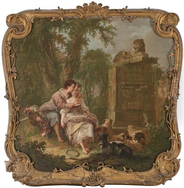 Escena Pastoril Oil Painting by Johann-Heinrich Keller