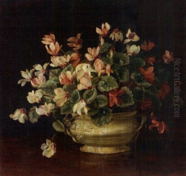 Alpenveilchen Oil Painting by Marie Keller-Hermann