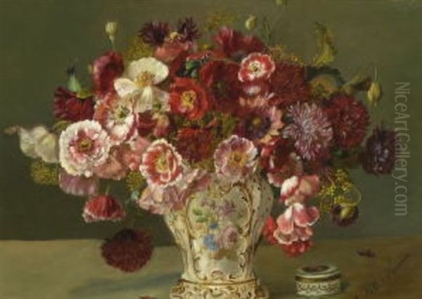Blumenstillleben Oil Painting by Marie Keller-Hermann