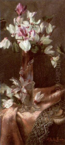 Alpenveilchen Oil Painting by Marie Keller-Hermann