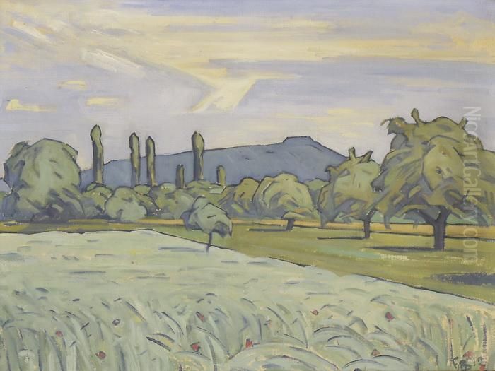 Sommerlandschaft Oil Painting by Fritz Casar Baumann