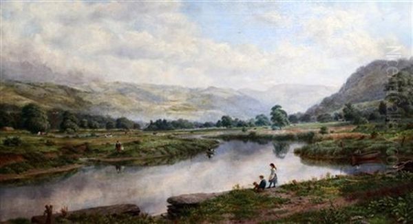 The Conway Valley At Trefriw Oil Painting by Robert George Kelly
