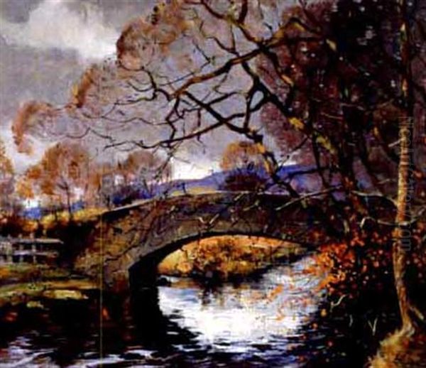 Grey Morning, Bridge Ovel Allander Oil Painting by Thomas Kelly