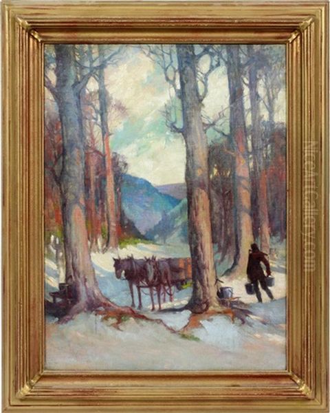 Winter Landscape Scene Oil Painting by Oliver Kemp