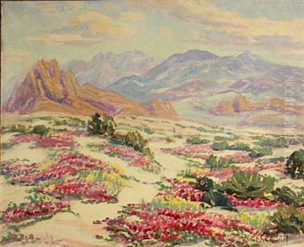 Blooming Desert Oil Painting by Marie B. Kendall