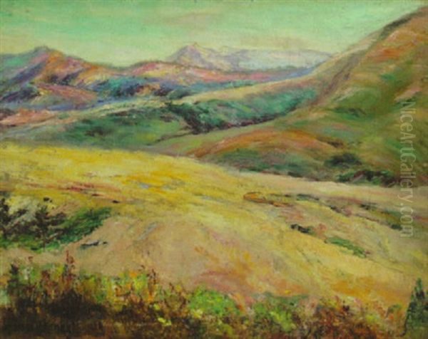 Mountainous California Landscape Oil Painting by Marie B. Kendall