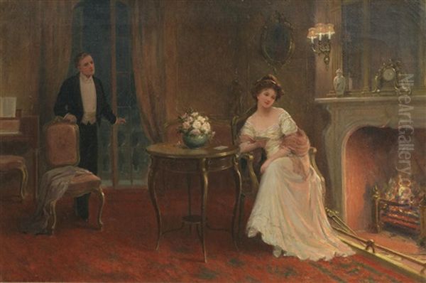 By The Fireside Oil Painting by Sydney Percy Kendrick