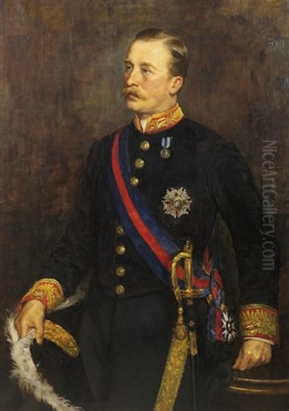 Portrait Of Algernon Hawkins Thomand Keith-falconer, 9th Earl Of Kintore (1852-1930) Oil Painting by Charles Napier Kennedy