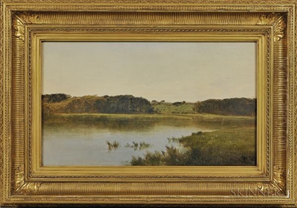 Pond In Newpt Oil Painting by John Frederick Kensett