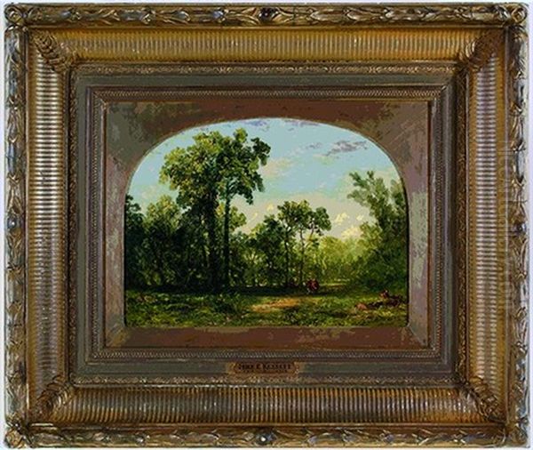 The Artist Sketching Oil Painting by John Frederick Kensett