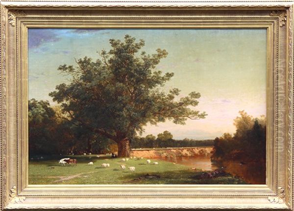 The Wadsworth Oak Oil Painting by John Frederick Kensett