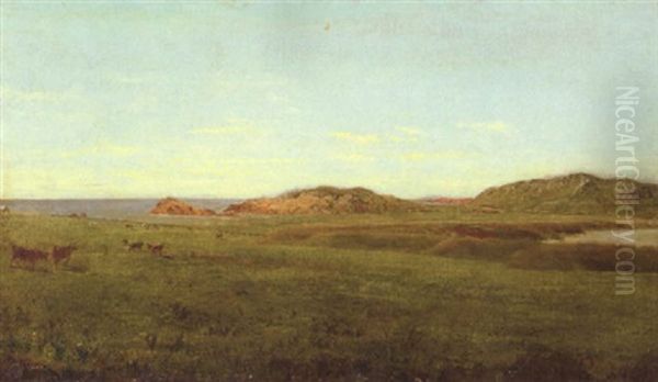 Beach At Newport, Con Oil Painting by John Frederick Kensett