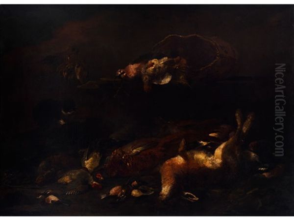Stillleben Mit Erlegtem Wild Oil Painting by Jacob van der (Giacomo da Castello) Kerckhoven