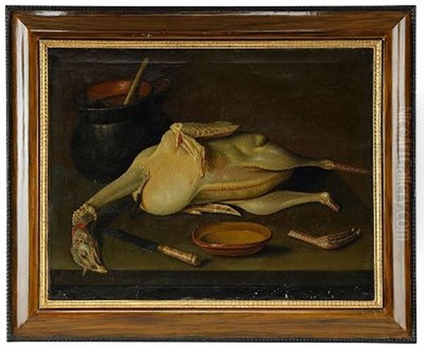 Stilleben Med Plockad Fagel Oil Painting by Jacob van der (Giacomo da Castello) Kerckhoven