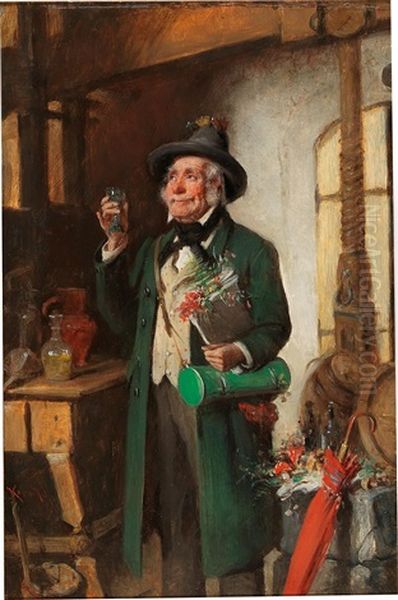 The Contented Botanist Oil Painting by Hermann Kern
