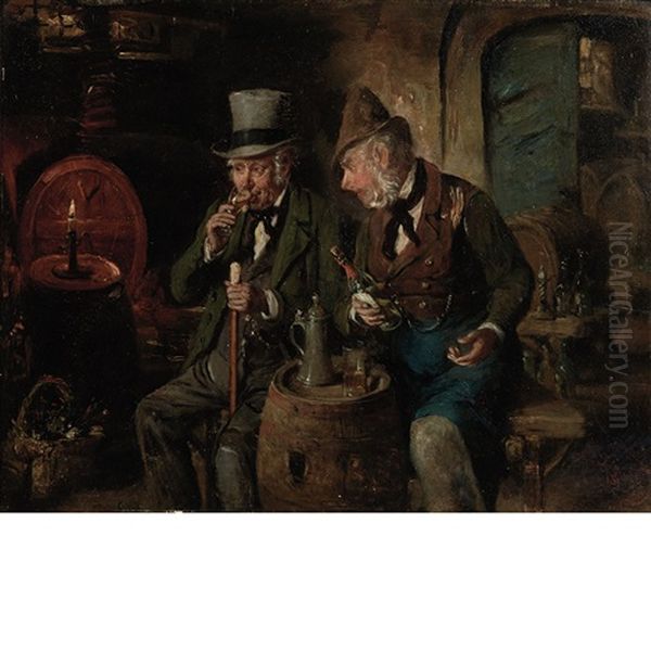 A Fine Port Oil Painting by Hermann Kern