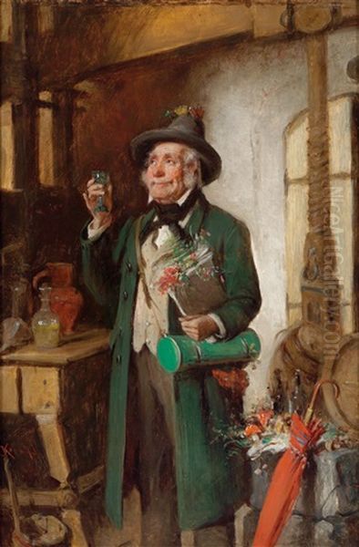 Zufriedener Botaniker Oil Painting by Hermann Kern