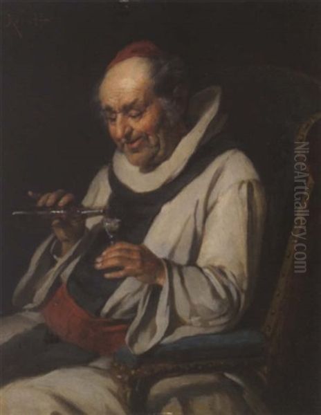 Ein Guter Schluck Oil Painting by Hermann Kern