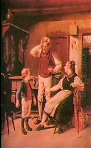 In The Tailor's Shop Oil Painting by Hermann Kern