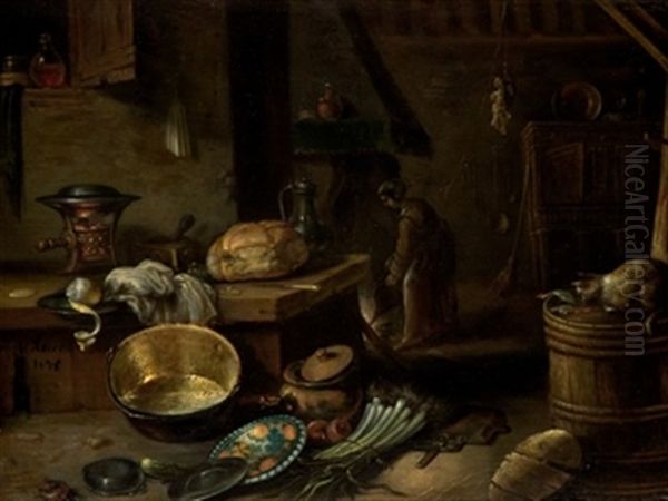 Interior De Cocina Oil Painting by Jan van Kessel the Elder