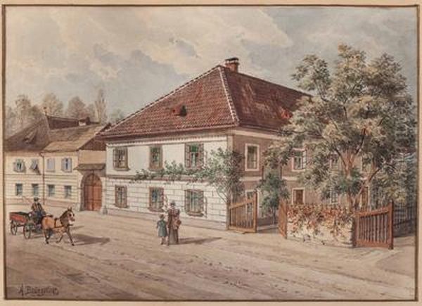 Bauernhof Oil Painting by Adolf Baumgartner
