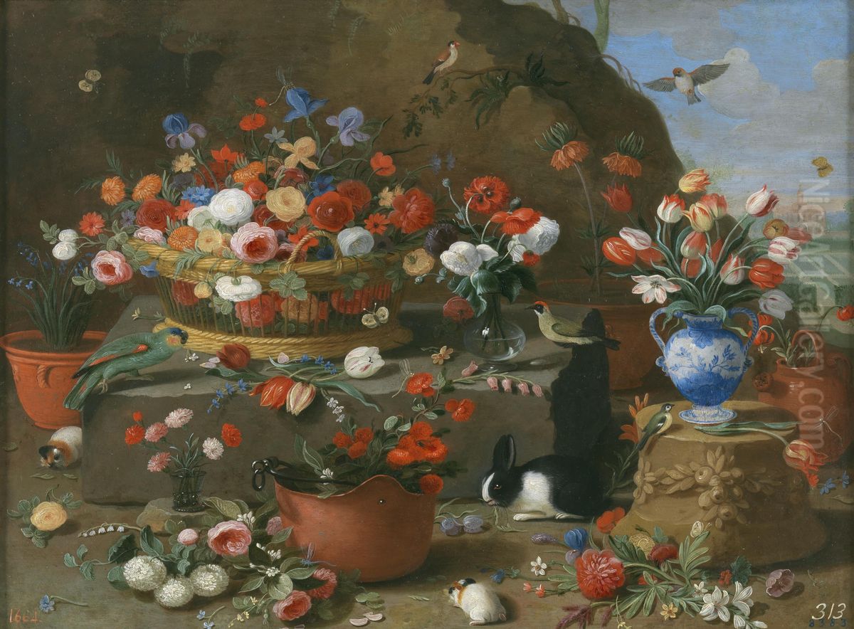 Flower Still Life Oil Painting by Jan van Kessel the Elder