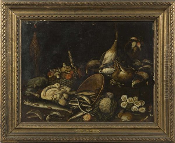 Nature Morte Aux Poissons Et Gibier Oil Painting by Jan van, the Younger Kessel