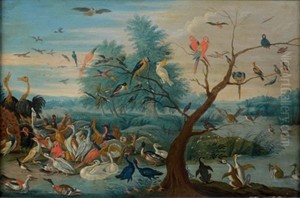 Concert D'oiseaux Oil Painting by Jan van, the Younger Kessel