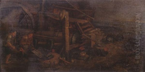 Forgerons Realisant Des Armures Oil Painting by Jan van, the Younger Kessel