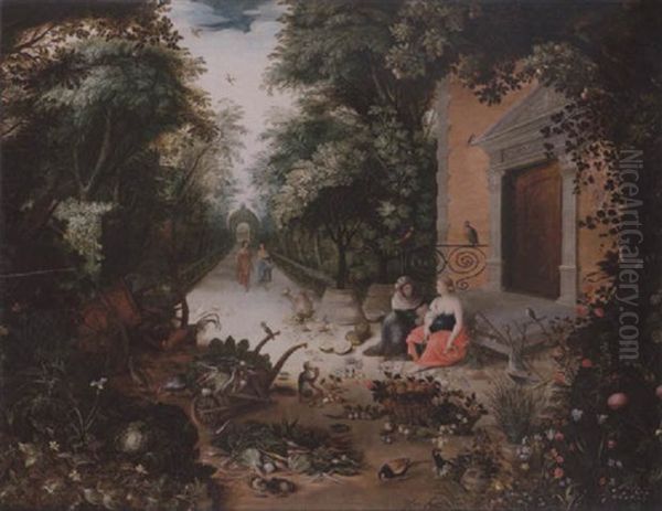 Vertumnus And Pomona Oil Painting by Jan van, the Younger Kessel