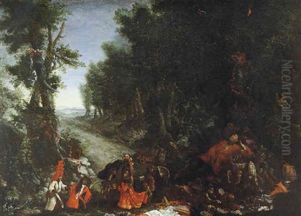 El Sueno Del Mercader Oil Painting by Jan van, the Younger Kessel