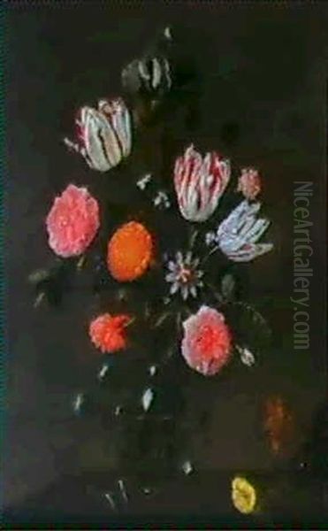 Still Life Of Flowers In A Vase Oil Painting by Jan van, the Younger Kessel