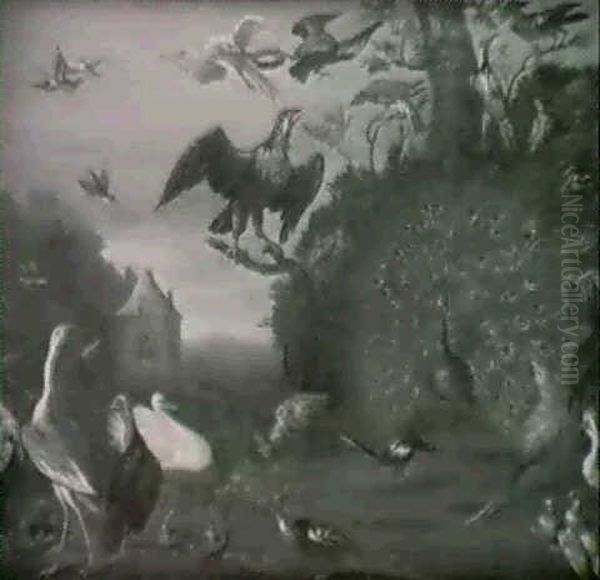 Le Concert Des Oiseaux Oil Painting by Jan van, the Younger Kessel