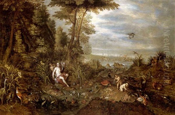 An Allegory Of Water Oil Painting by Jan van, the Younger Kessel