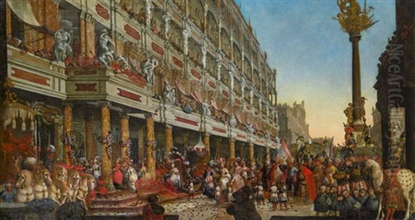 Der Einzug Kleopatras In Rom Oil Painting by Stephan Kessler