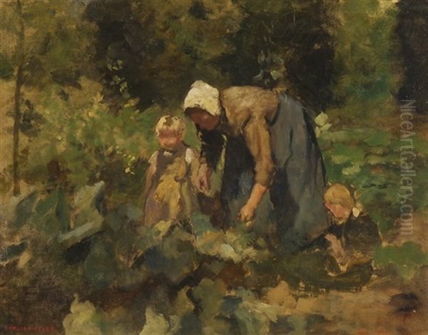 Rupsen Zoeken Oil Painting by Jacob Simon Hendrik Kever