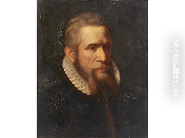 A Portrait Of A Nobleman In A Ruff Collar Oil Painting by Adriaen Thomasz Key