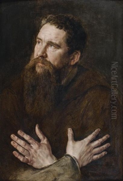 Homme Barbu (study; In 2 Parts) Oil Painting by Adriaen Thomasz Key