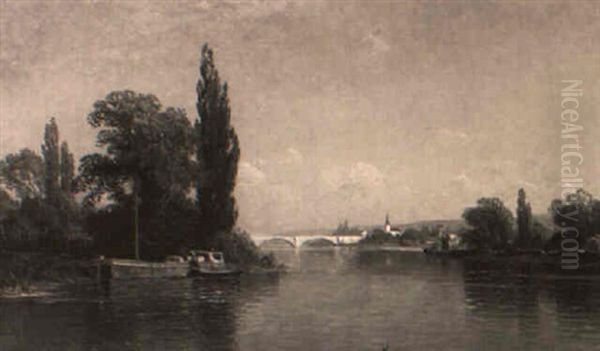 View Along The Irver Oil Painting by John Ross Key