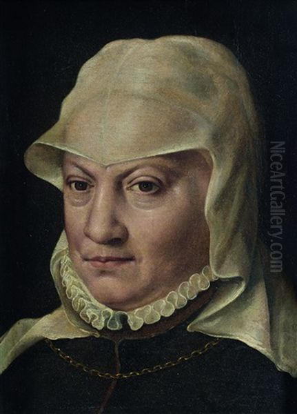 Portrait De Femme A La Coiffe Oil Painting by Willem Adriaensz Key