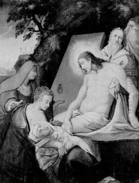 Die Grablegung Christi Oil Painting by Willem Adriaensz Key