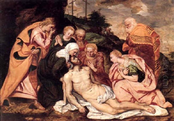 Lamentation Over The Body Of Christ Oil Painting by Willem Adriaensz Key