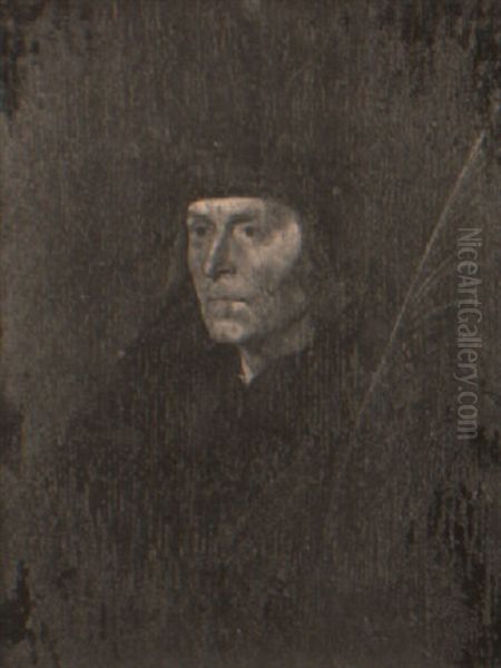 Portrait D'un Grand Humaniste A La Palme (erasme De Rotterdam?) Oil Painting by Willem Adriaensz Key