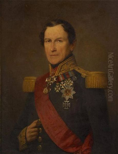 Portrait De Leopold 1er En Tenue D'apparat Oil Painting by Nicaise de Keyser