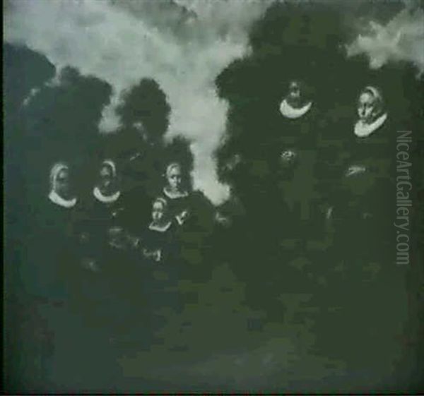 Familienbildnis In Landschaft Oil Painting by Thomas De Keyser