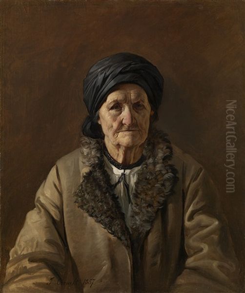 Portrait Of Belorussian Landlady Potiralovskaia Oil Painting by Ivan Khrutsky