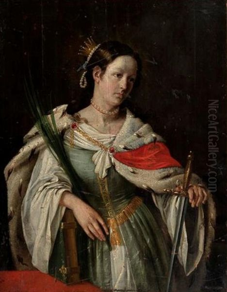 Saint Catherine Oil Painting by Ivan Khrutsky